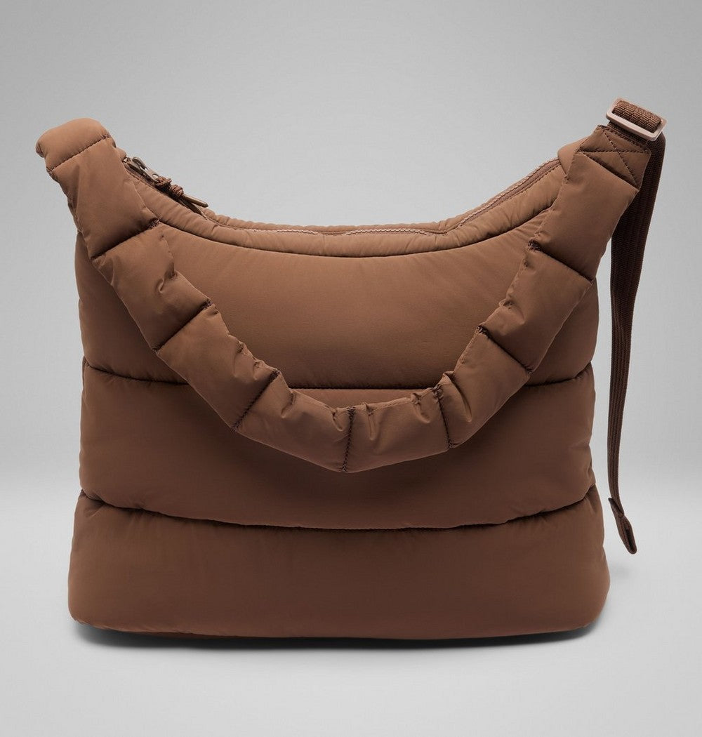 Padded Nylon Shoulder Bag - Tobacco