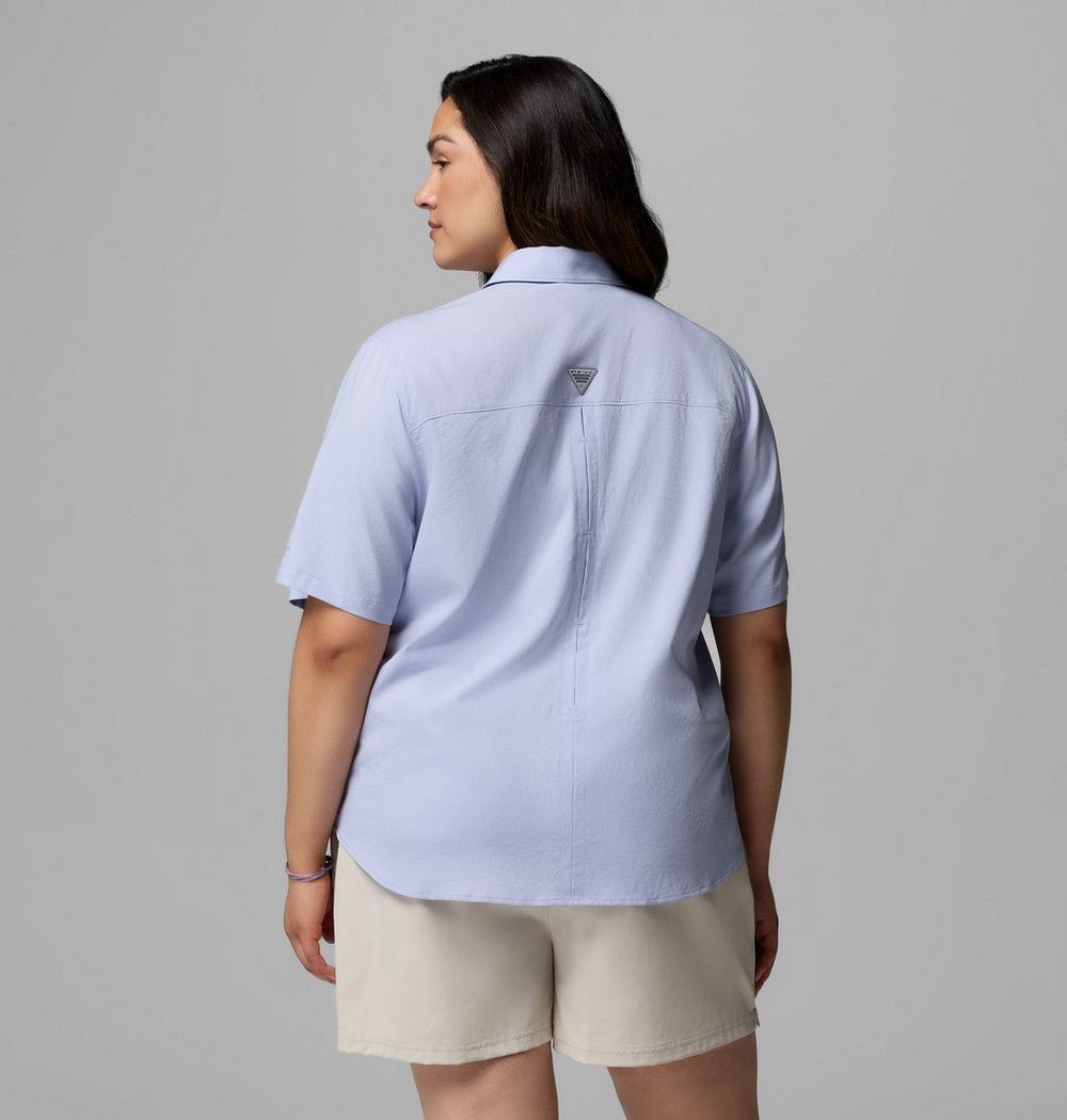 Women's Plus Short-Sleeve Fishing Shirt - Blue
