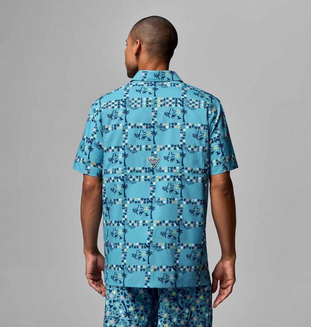 Men's Tropical Print Sun Shirt - Blue