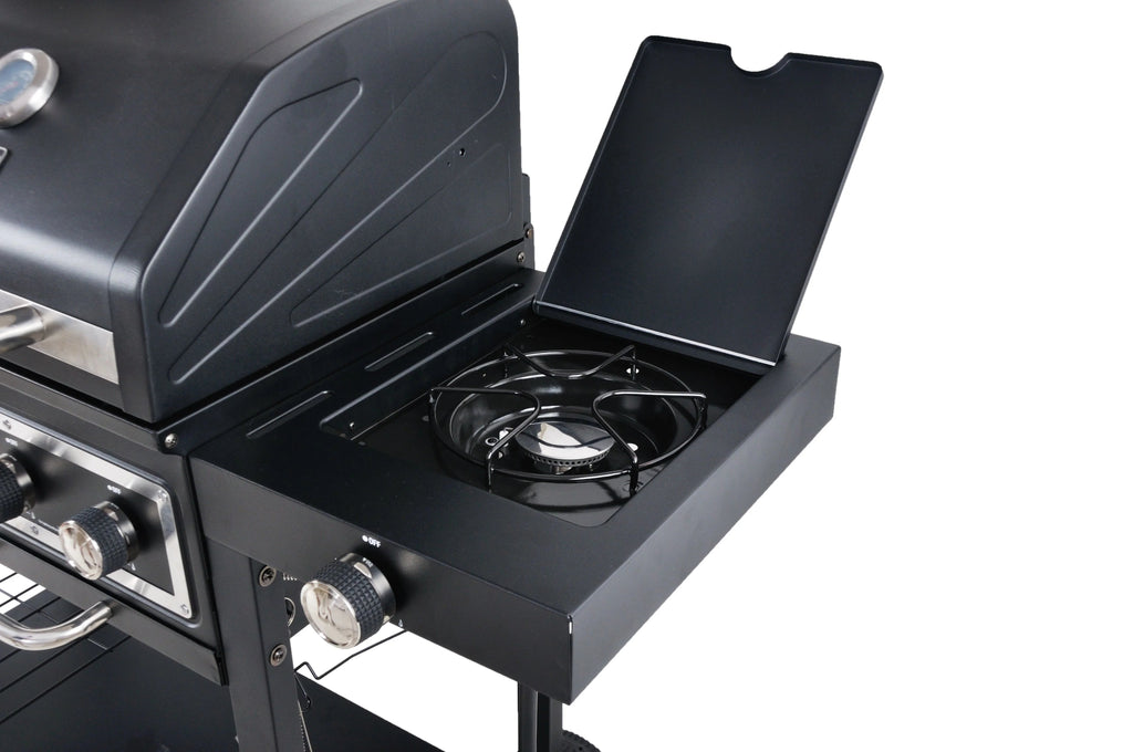 Dual Fuel Gas And Charcoal Combo Grill, Black With Stainless - GBC1793W
