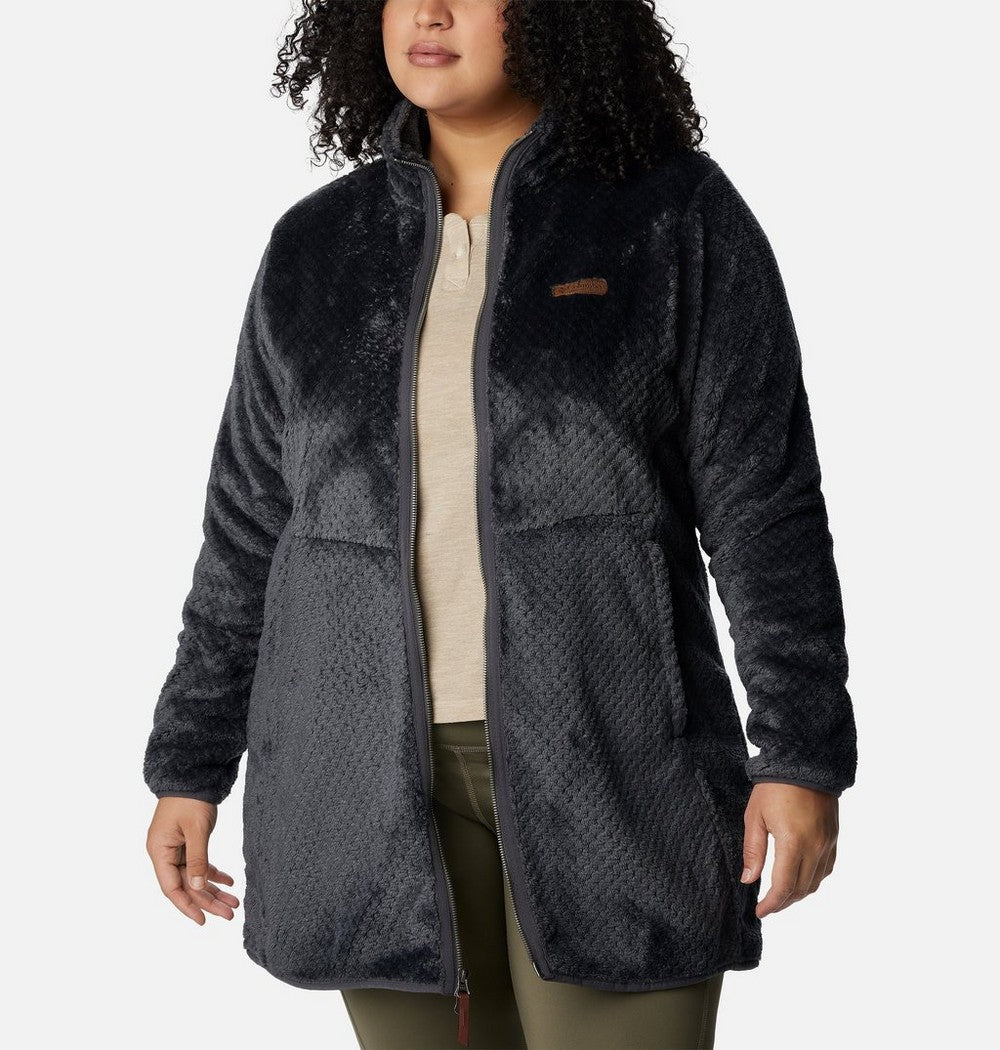 Women's Plus Long Full-Zip Fleece Jacket - Blue