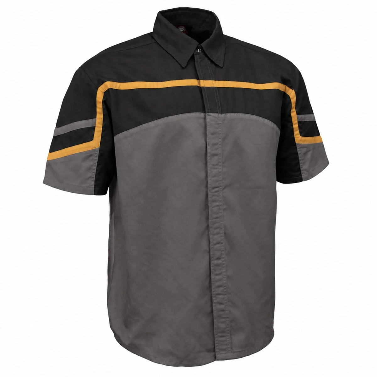 Men's Reflective Mechanic Shirt - Black Gray Orange