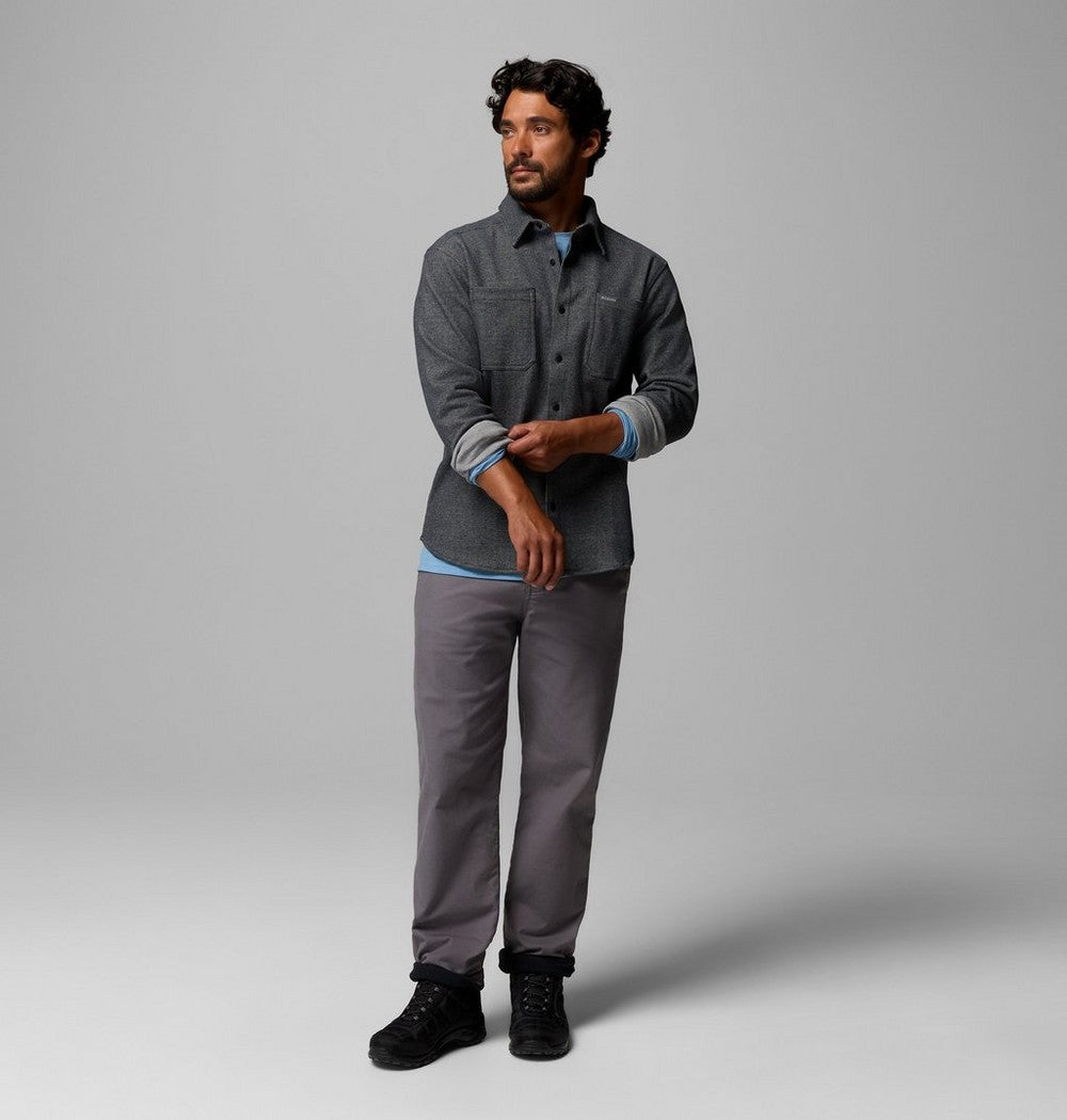 Men's Long-Sleeve Knit Snap Shirt - Black