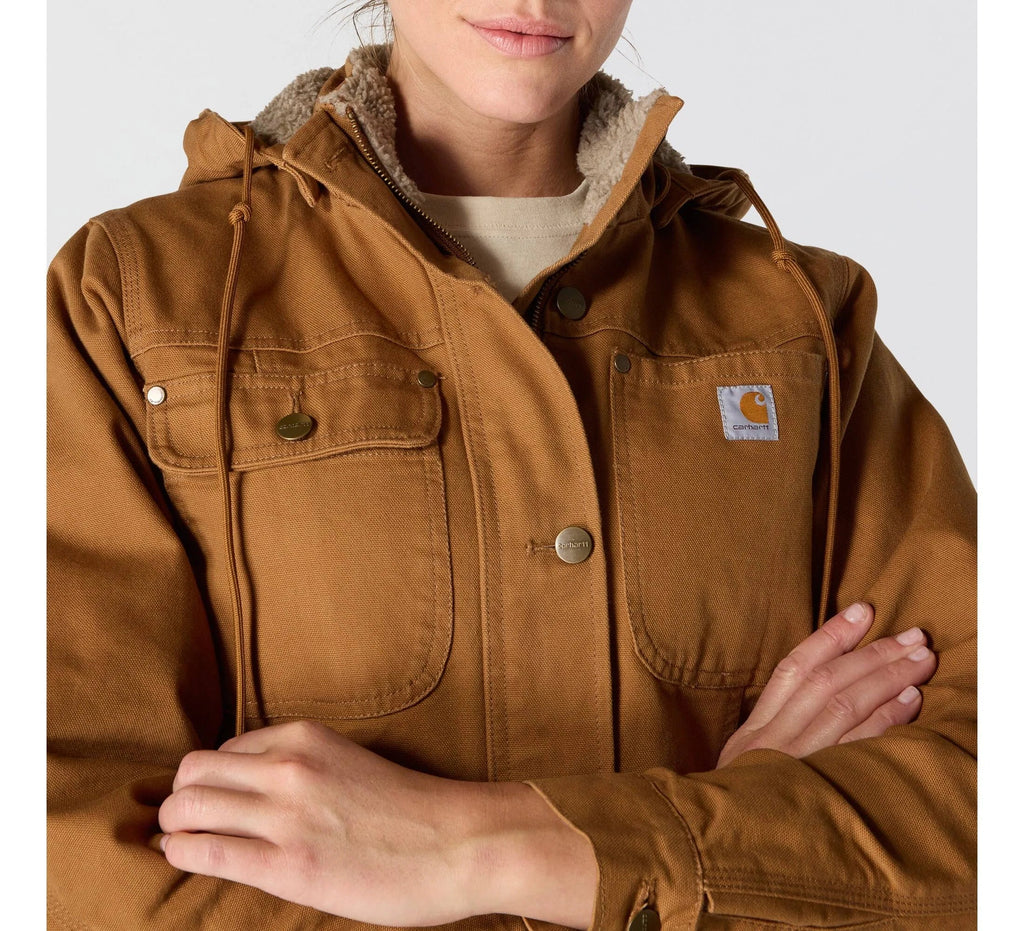 Women's Insulated Canvas Field Jacket - Brown