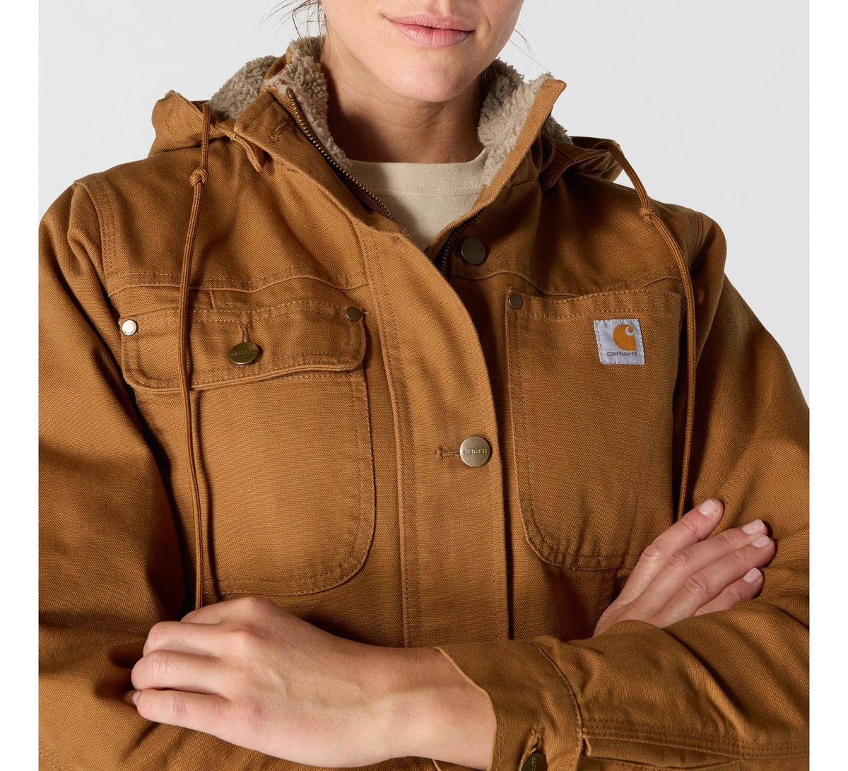 Women's Insulated Canvas Field Jacket - Brown