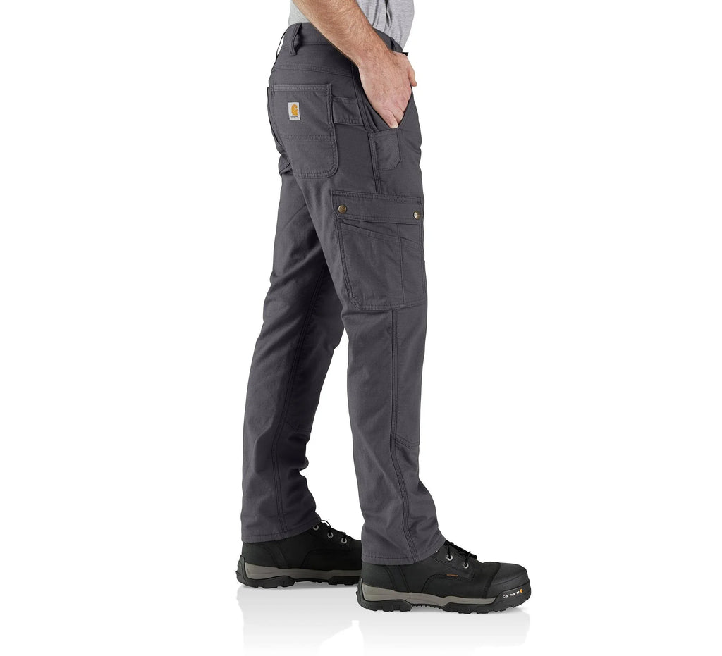 Fleece-Lined Ripstop Cargo Work Pants - Shadow