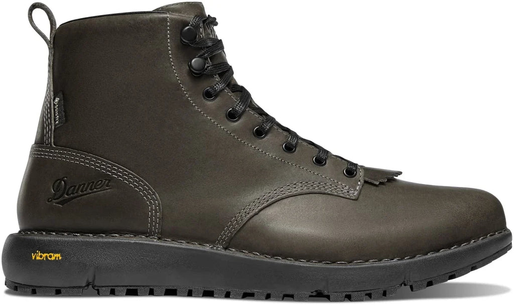 Waterproof Leather Lace-Up Boots - Charcoal