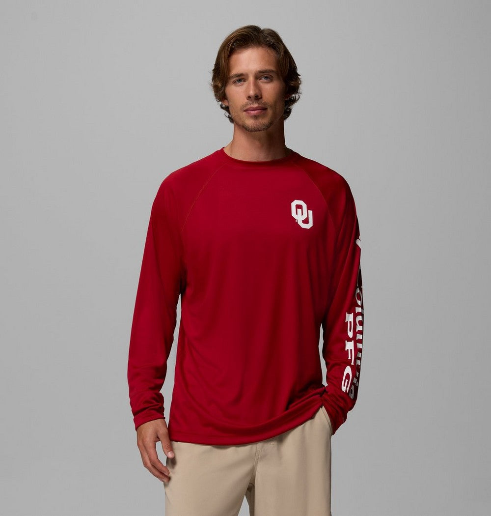Men's Tall UPF 50 Long Sleeve Fishing Shirt - Red