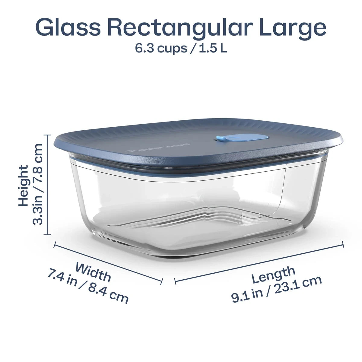 Large Rectangular Glass Food Storage Container
