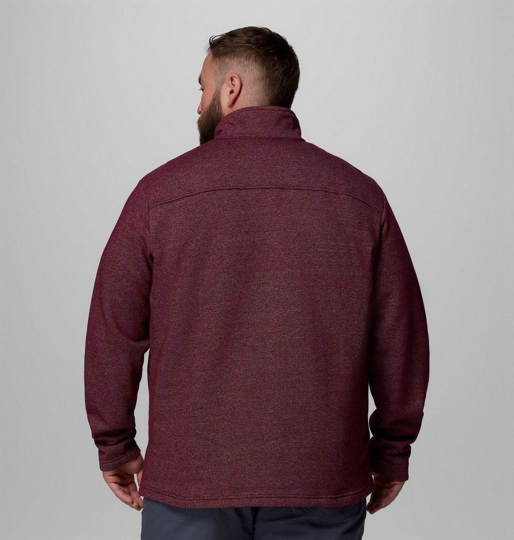 Men's Big Cotton-Blend Half-Zip Pullover - Black