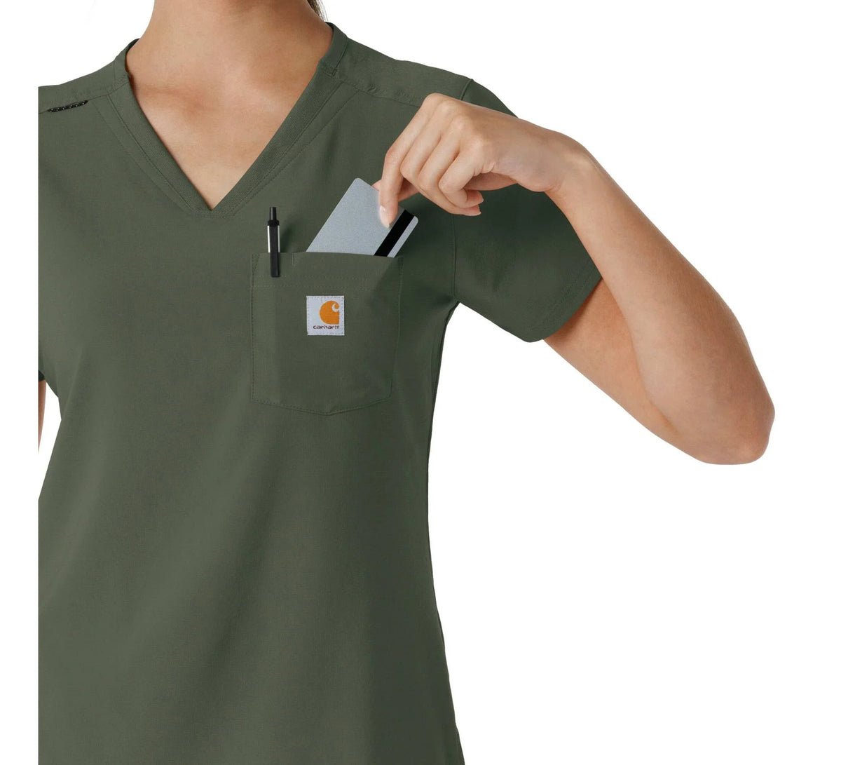 Women's V-Neck Tuck-In Scrub Top - Mint
