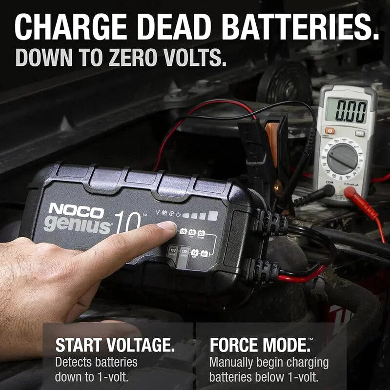 NOCO GENIUS10 10A 6V/12V Smart Battery Charger, Maintainer And Desulfator - GENIUS10