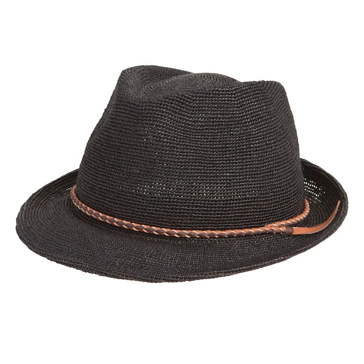  same style!】Can be rolls up for packing- Goorin Bros Morning Glory Raffia Straw Trilby Fedora