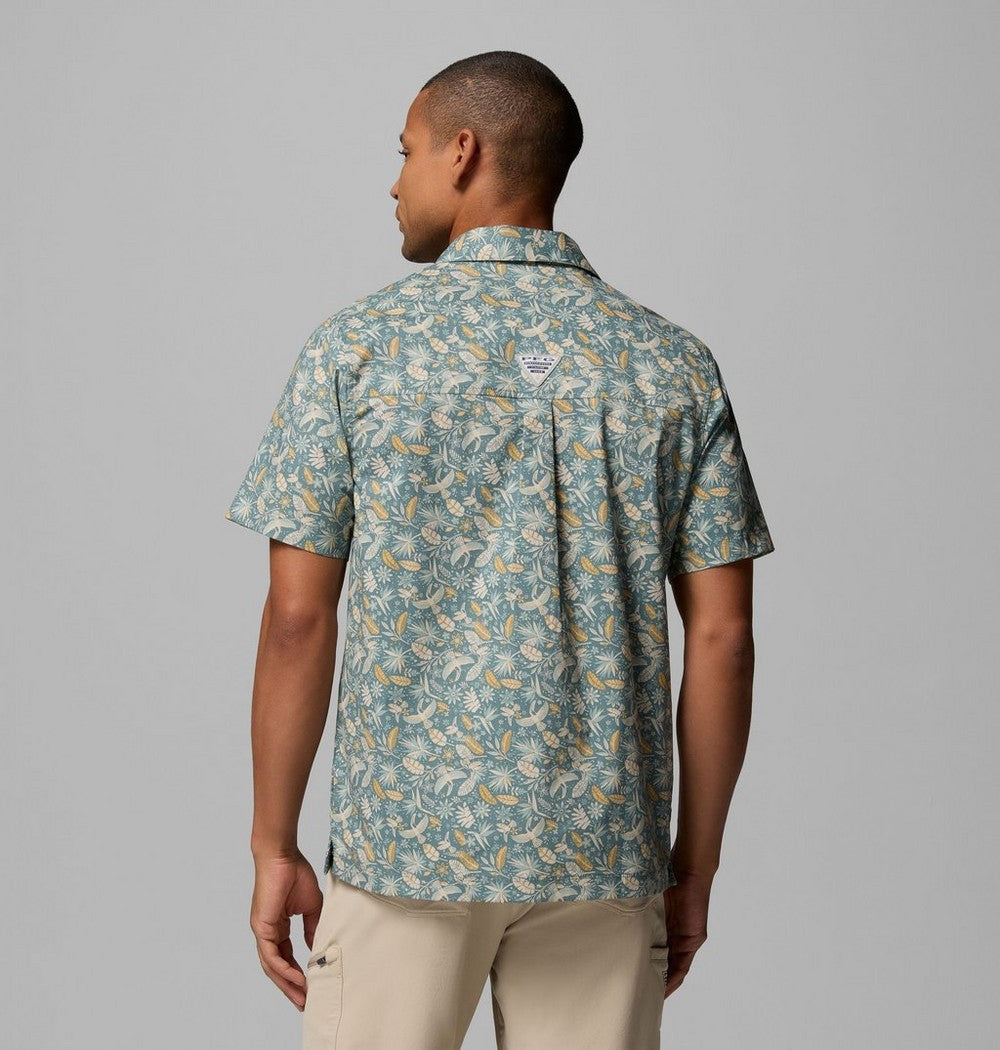 Men's Short-Sleeve Cotton Camp Shirt - Gray