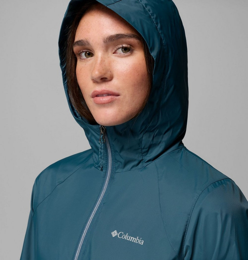Women's Lined Long Rain Jacket - Blue