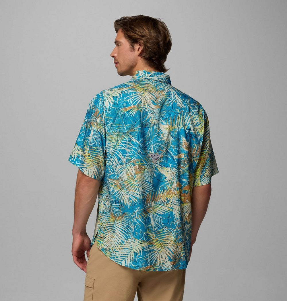 Men's Vented Short-Sleeve Fishing Shirt - Green Gingham