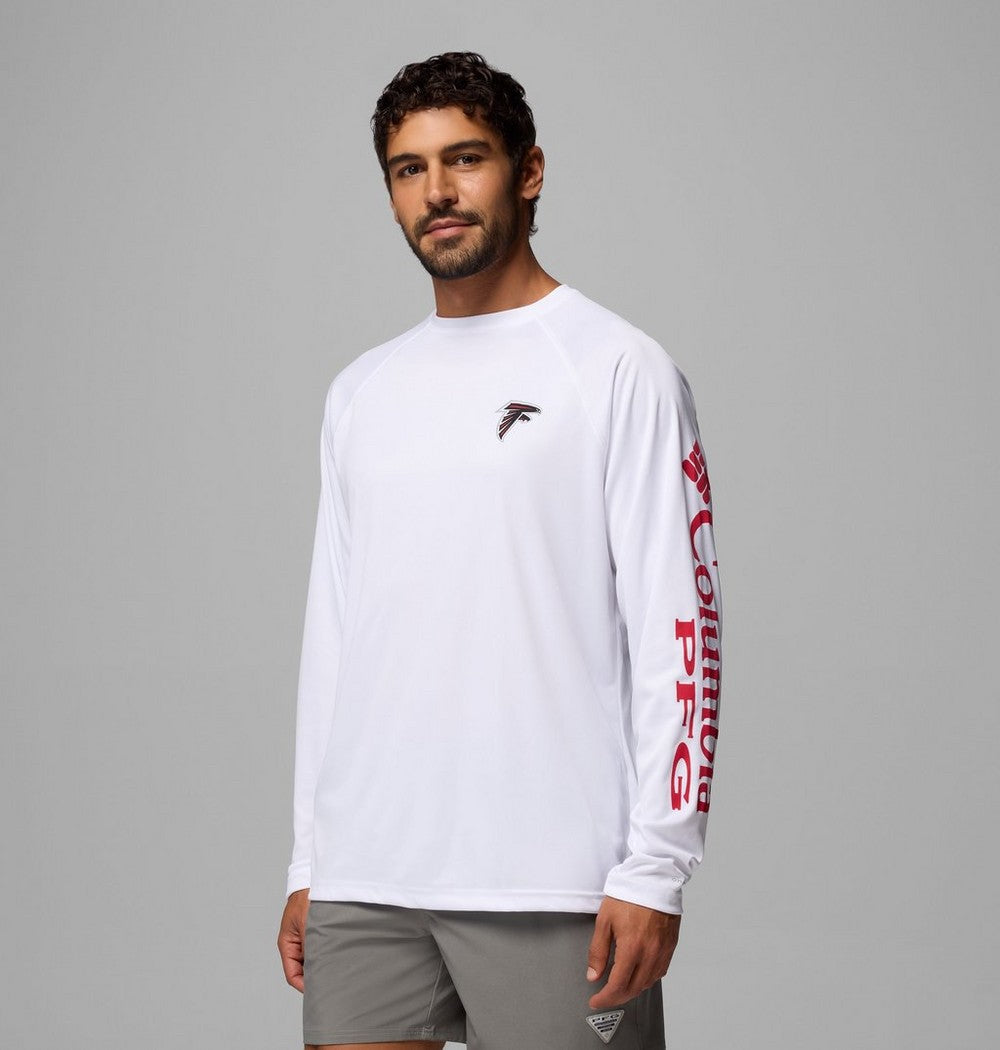 Men's Long Sleeve Sun Shirt - White Red