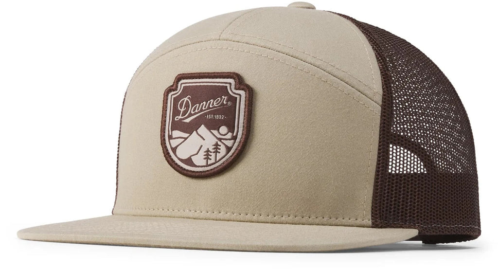 Seven-Panel Mesh Trucker Cap - Khaki/Brown