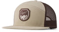 Seven-Panel Mesh Trucker Cap - Khaki/Brown