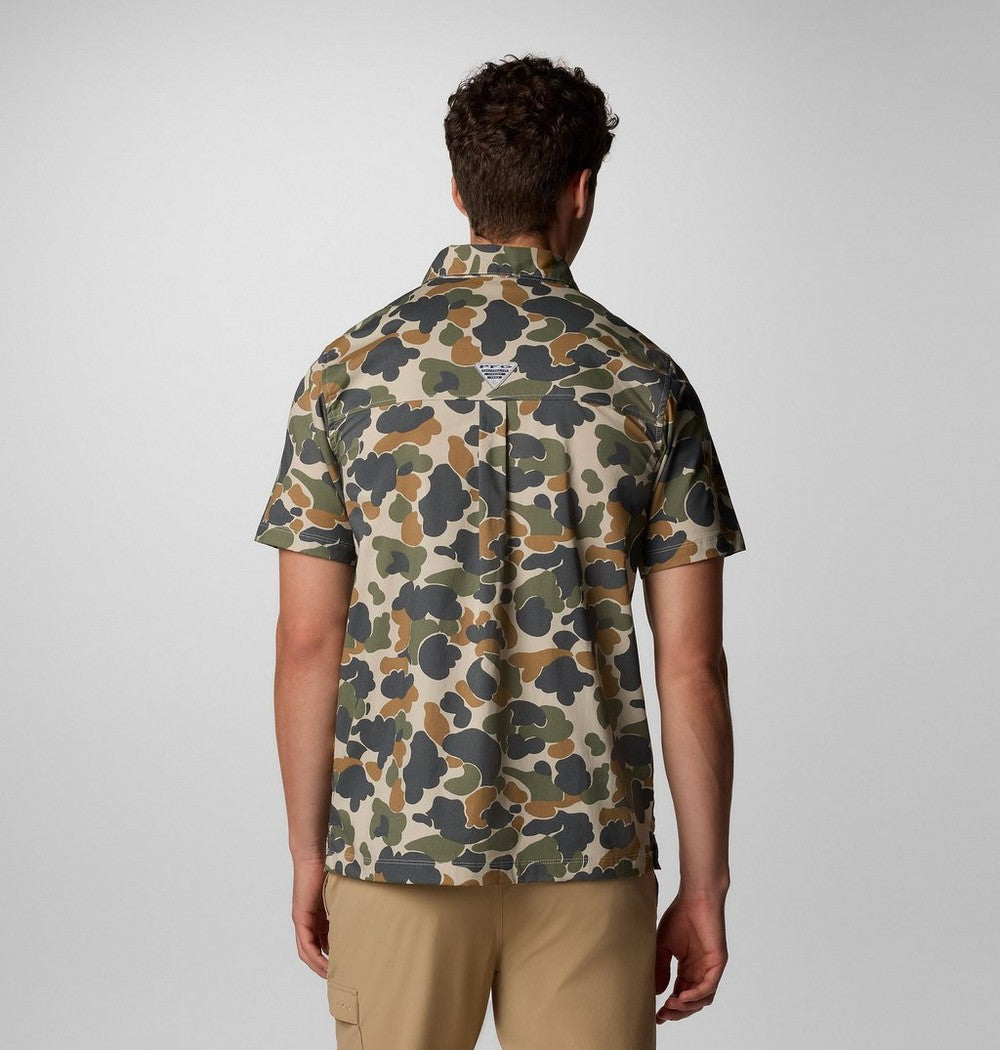 Men's Short-Sleeve Cotton Camp Shirt - Gray