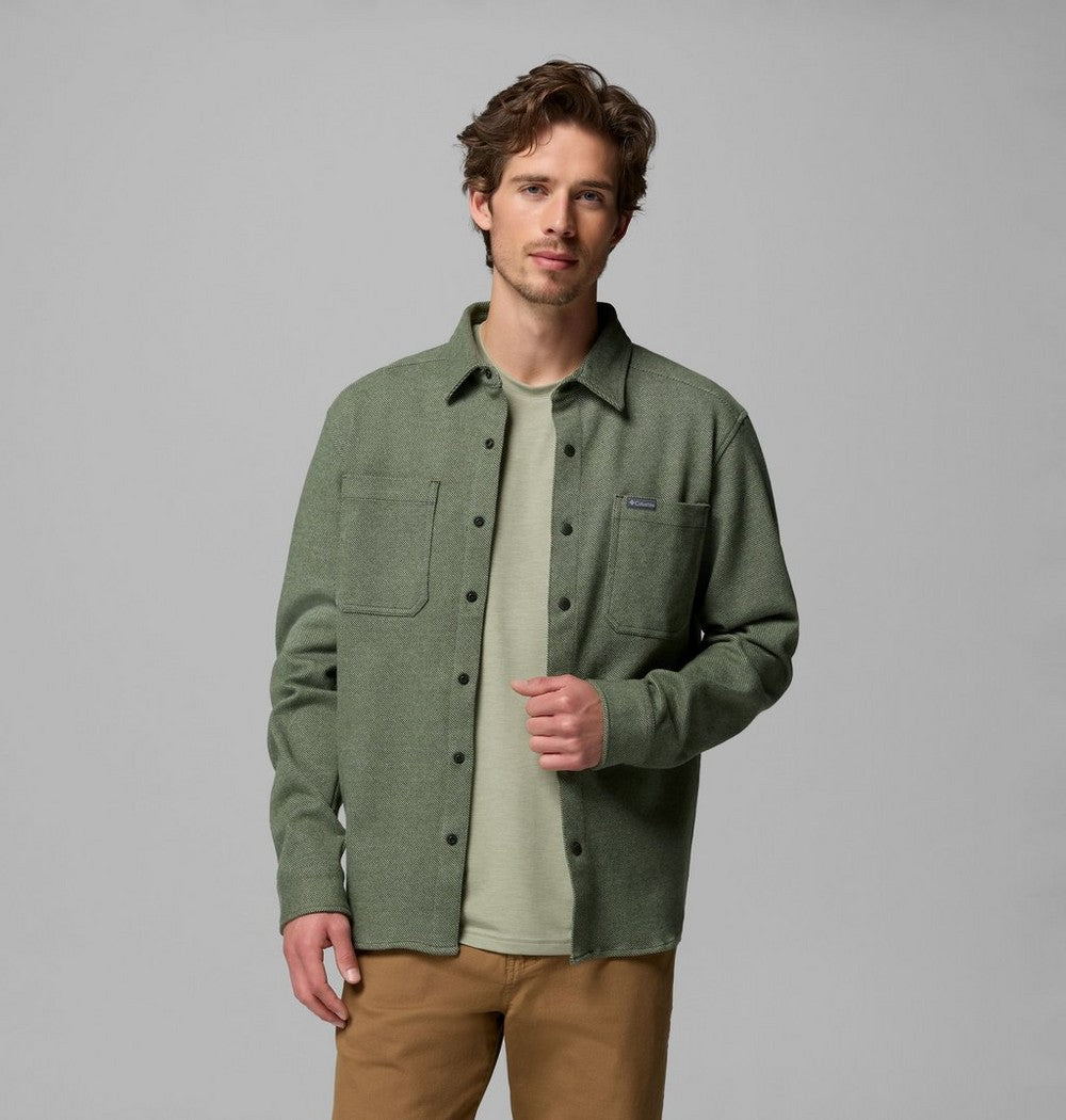 Men's Long-Sleeve Knit Snap Shirt - Black