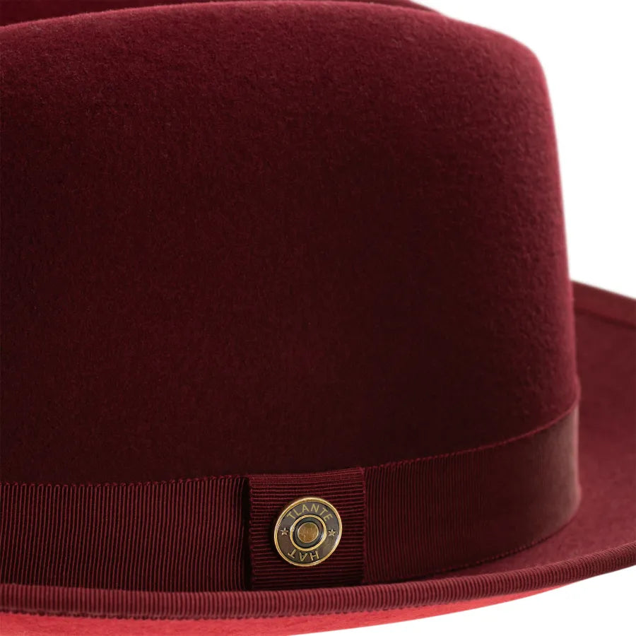 Classic Center-Creased Fedora-King (Old Maroon)