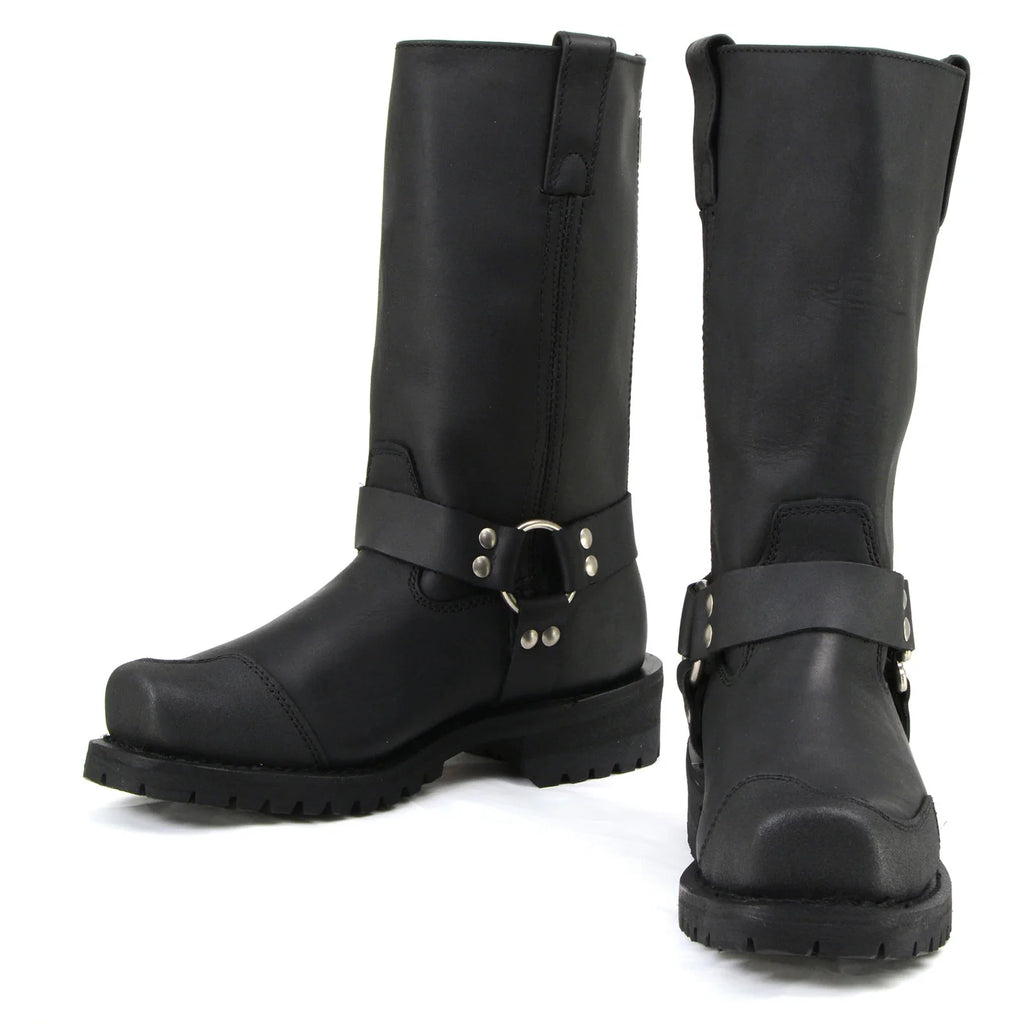 Men's Harness Motorcycle Boots - Black