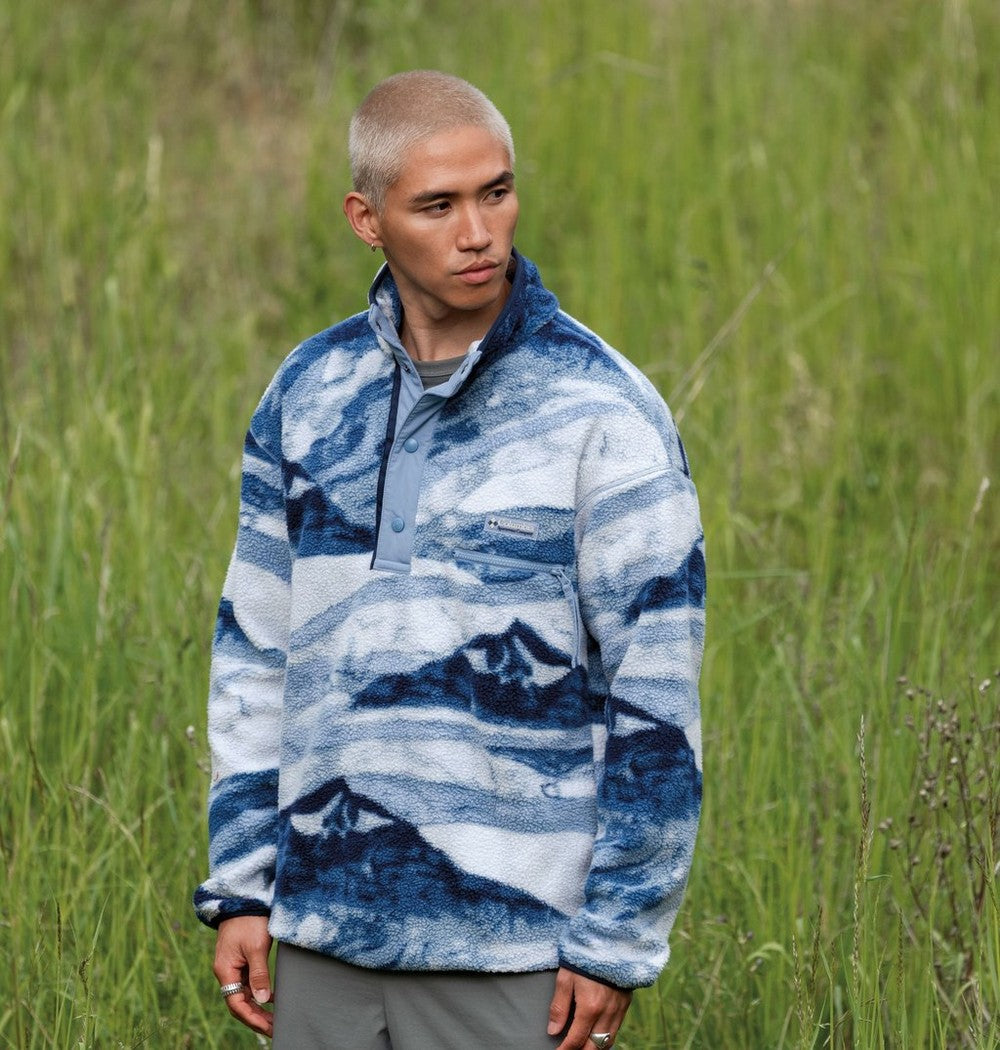 Men's Printed Half-Snap Fleece Pullover