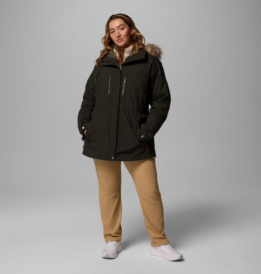 Women's Plus 3-In-1 Hooded Winter Jacket - Green