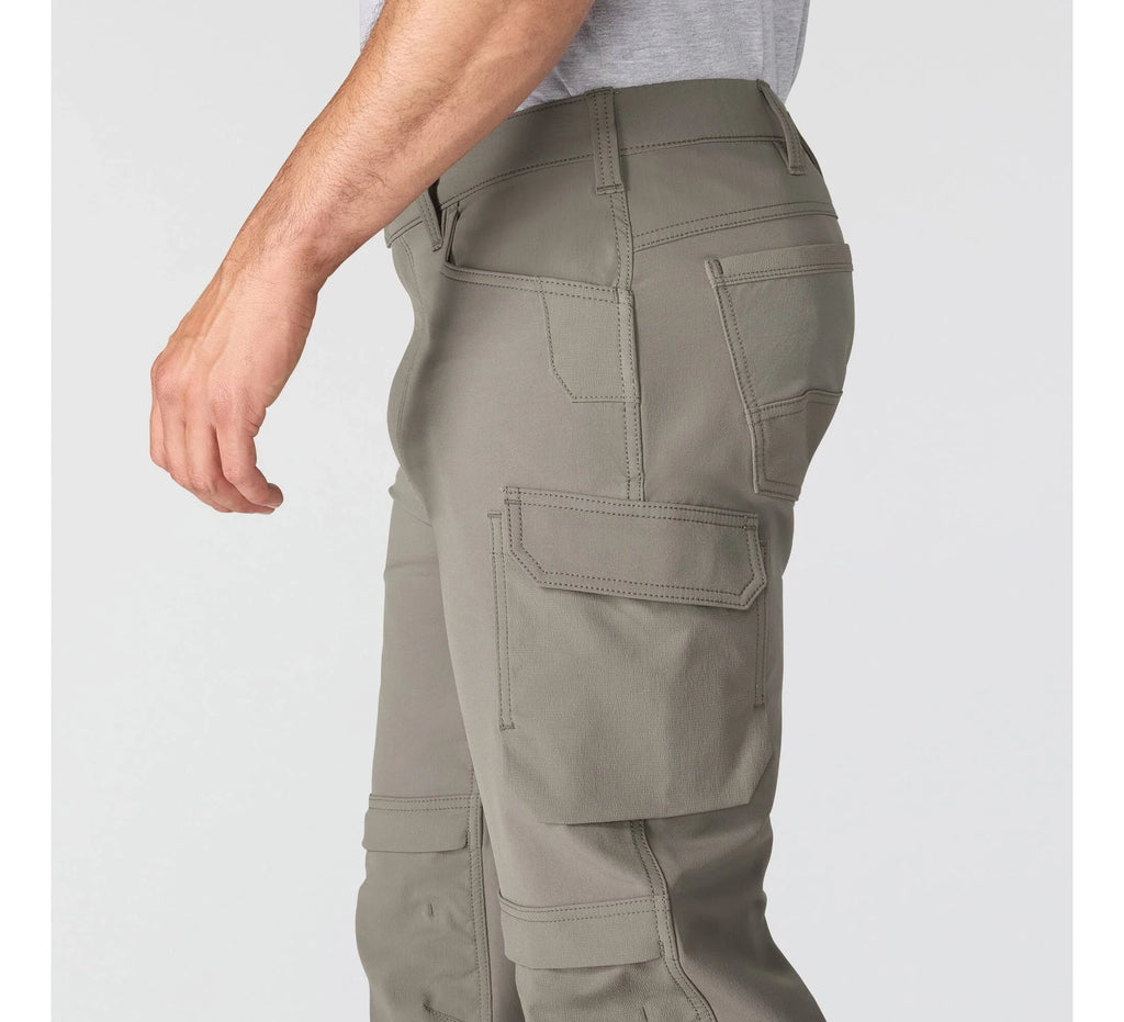 Men's Stretch Double-Knee Cargo Work Pants - Gray