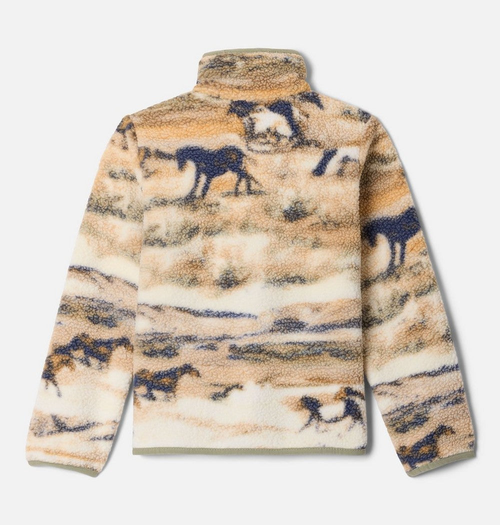 Kids' Printed Sherpa Half-Snap Pullover - Blue