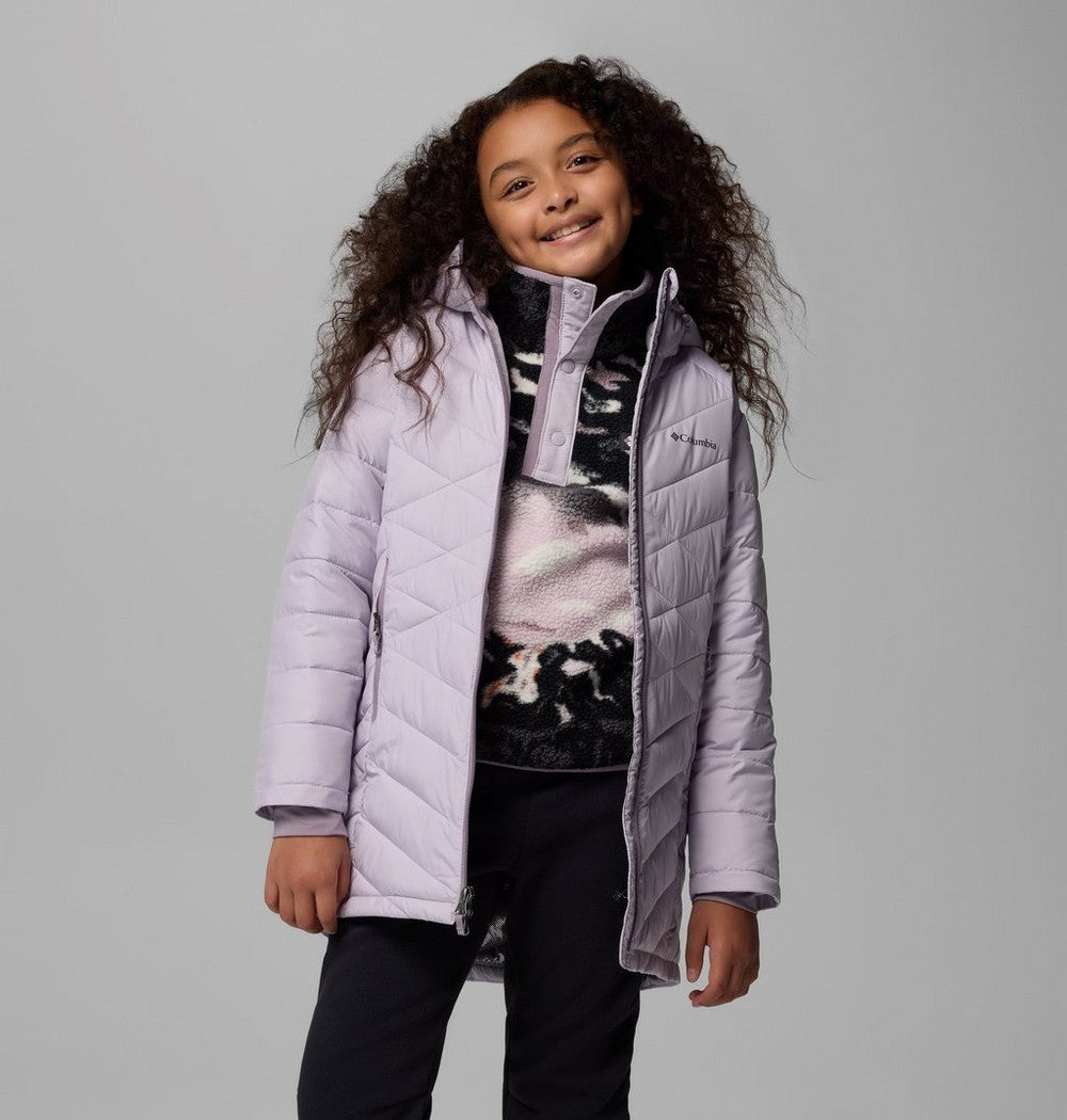 Girls' Long Insulated Hooded Jacket - Wine