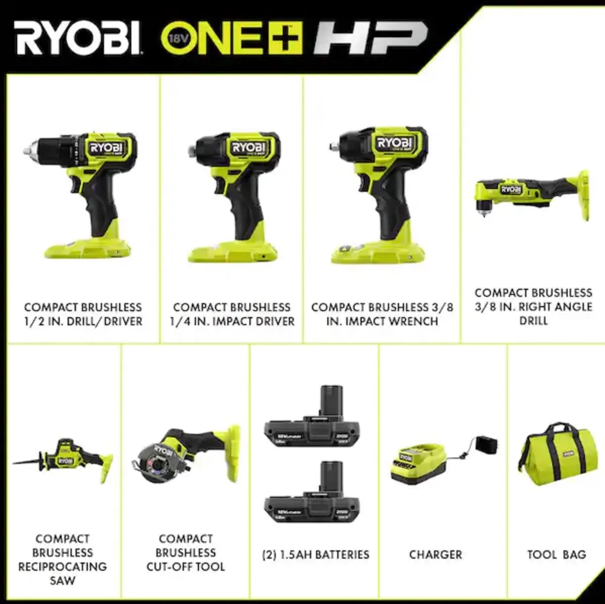 18V Compact Brushless 6-Tool Combo Kit