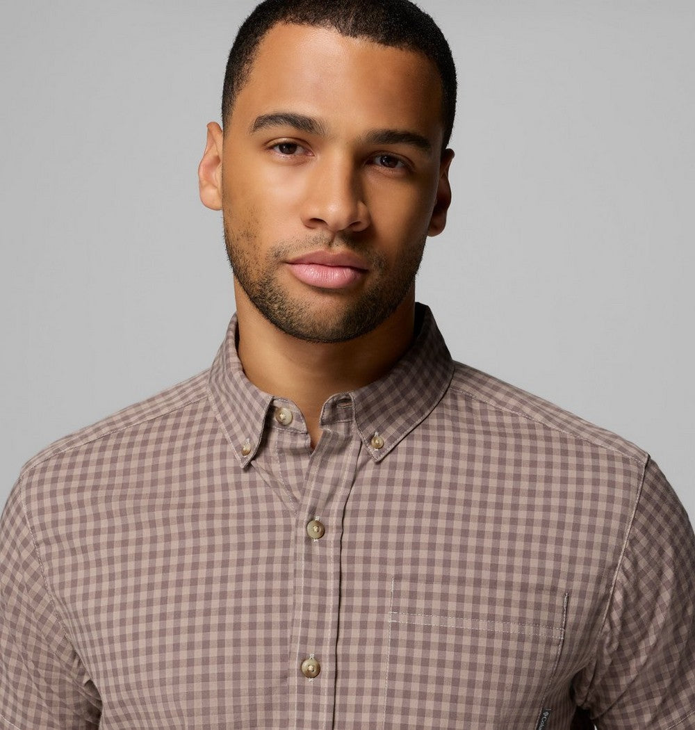 Men's Stretch Short Sleeve Plaid Shirt - Navy