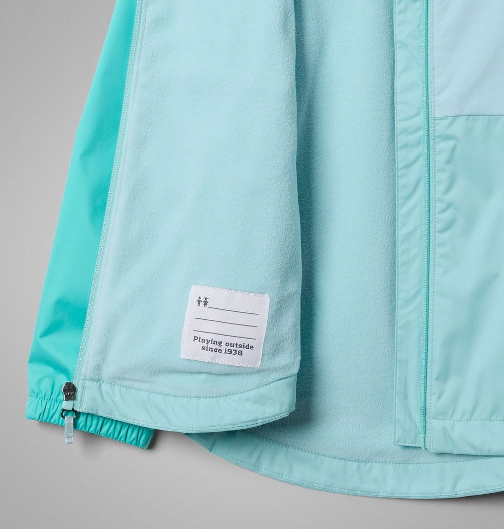 Girls' Fleece-Lined Rain Jacket - Wine