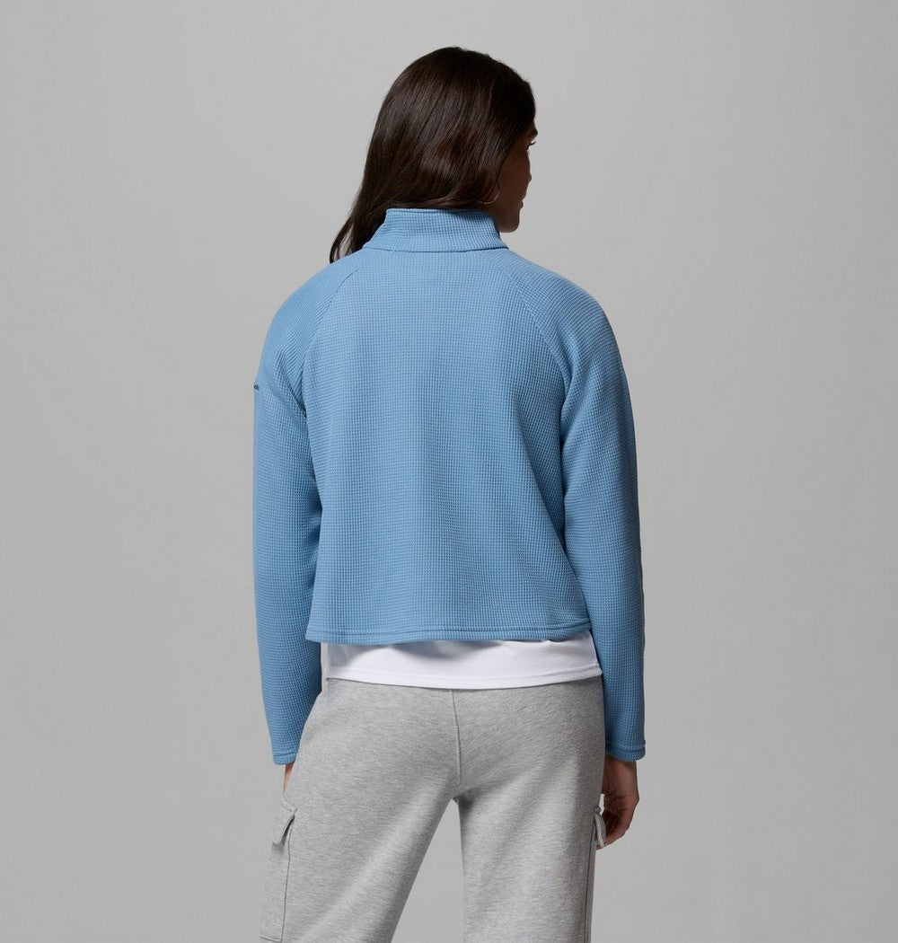 Women's Waffle Knit Half-Snap Shirt - Pink