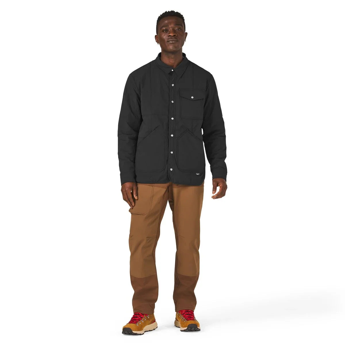 Men's Insulated Snap-Front Shirt Jacket - Black