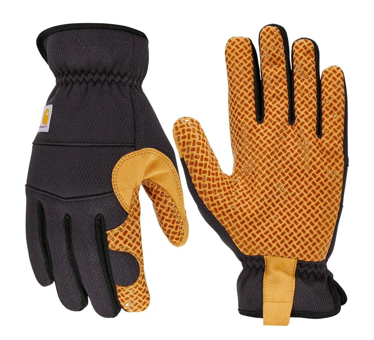High-Dexterity Padded Grip Work Gloves - Black