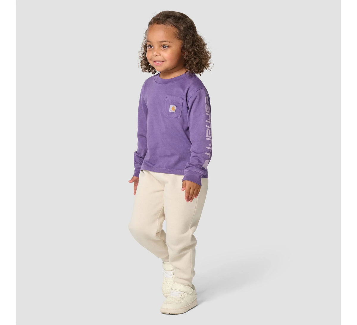 Girls' Long-Sleeve Pocket T-Shirt - Grape