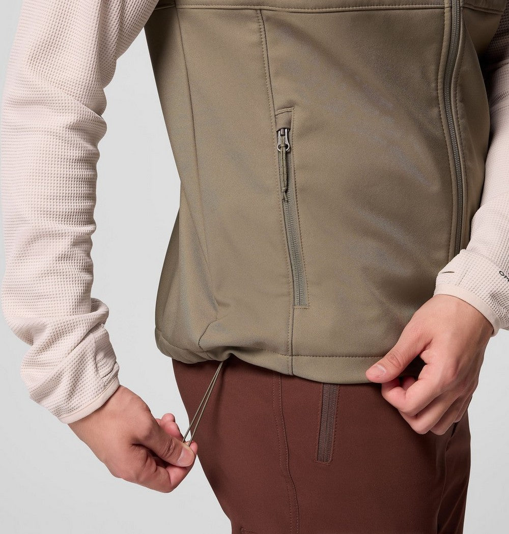 Men's Wind-Resistant Softshell Vest - Gray