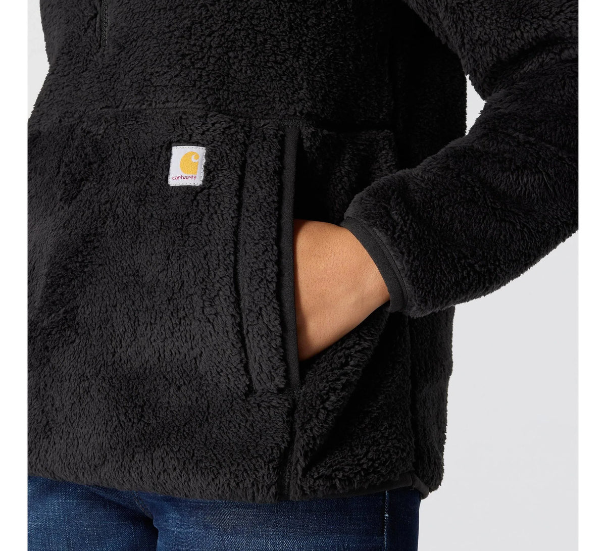 Women's Loose Fit Fleece Pullover - Black