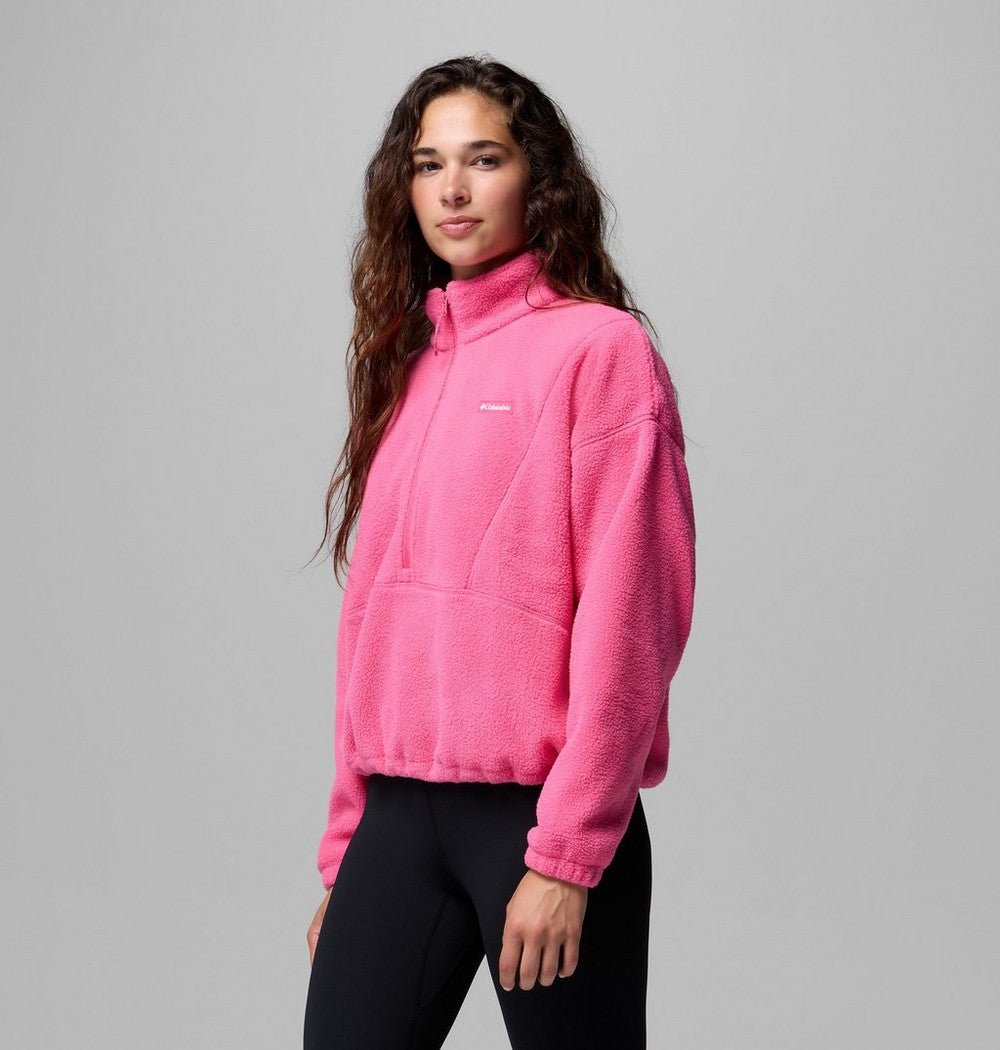 Women's Fleece Half-Zip Pullover - Blue Grey