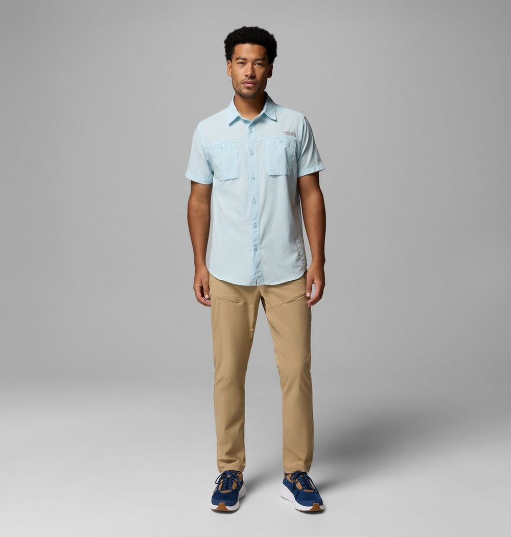 Men's Vented Short-Sleeve Fishing Shirt - Blue