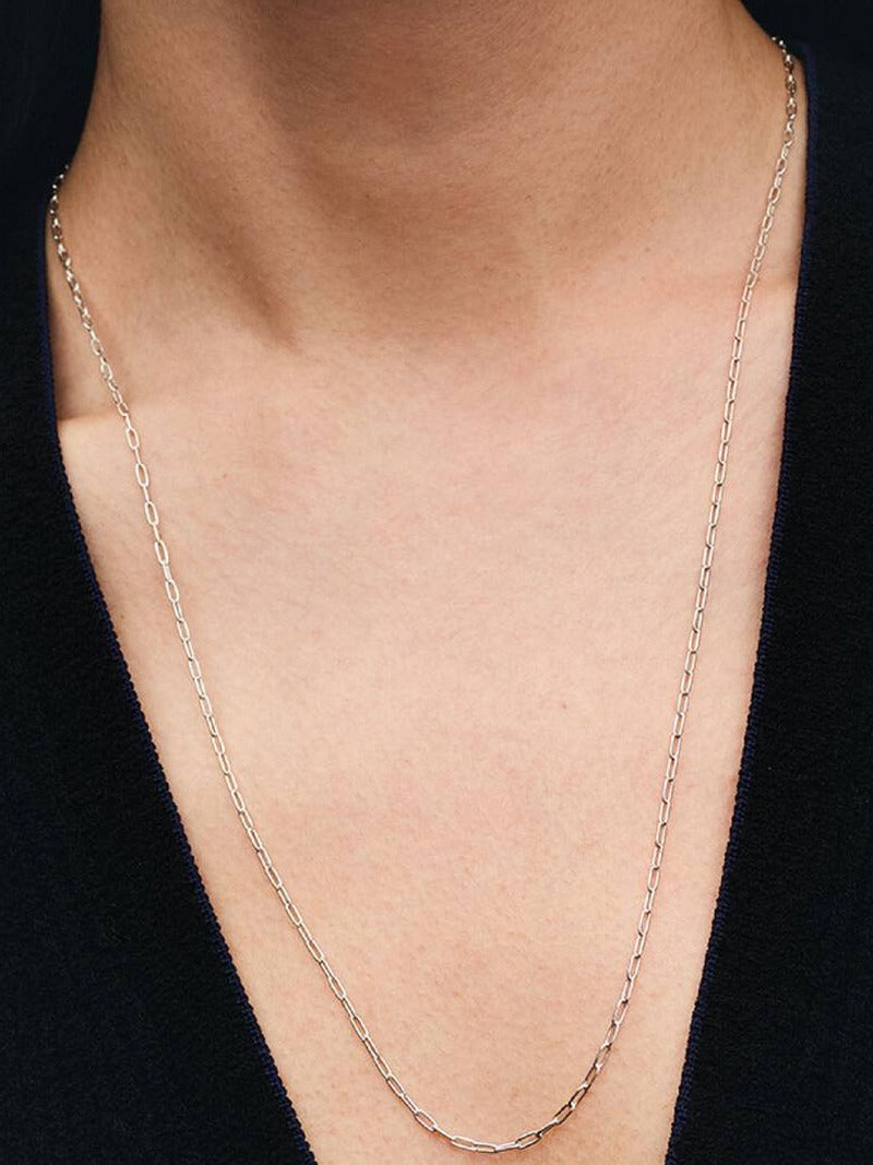 Sterling Silver Elongated Link Chain Necklace