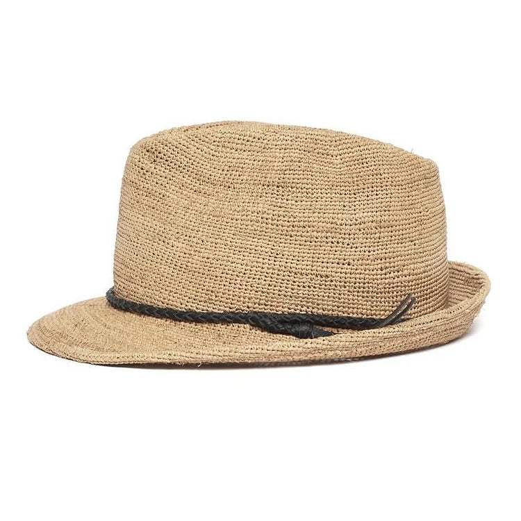  same style!】Can be rolls up for packing- Goorin Bros Morning Glory Raffia Straw Trilby Fedora