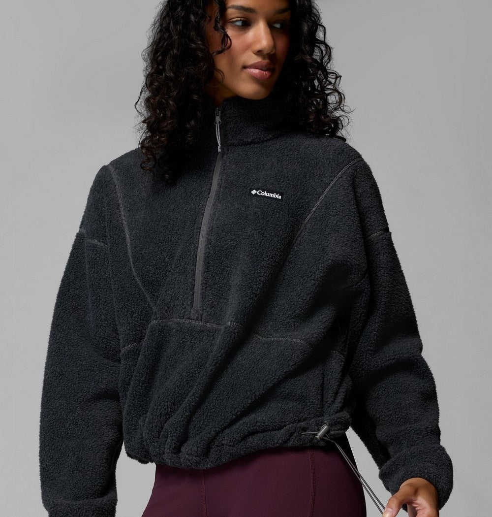 Women's Fleece Half-Zip Pullover - Blue Grey