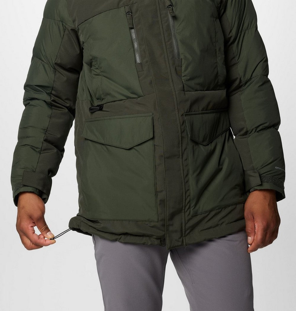 Men's Hooded Insulated Parka - Brown Black