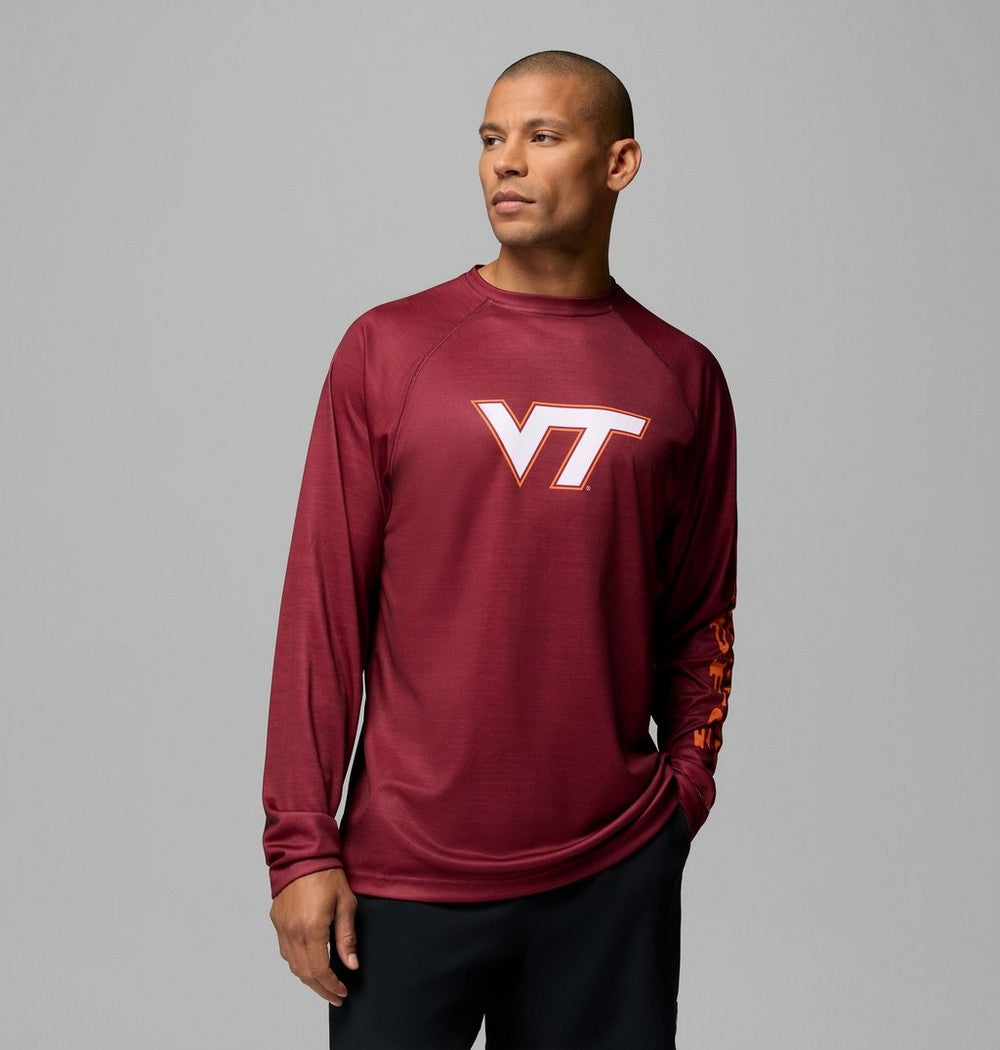 Men's Heather Long-Sleeve Team Logo Shirt - Maroon