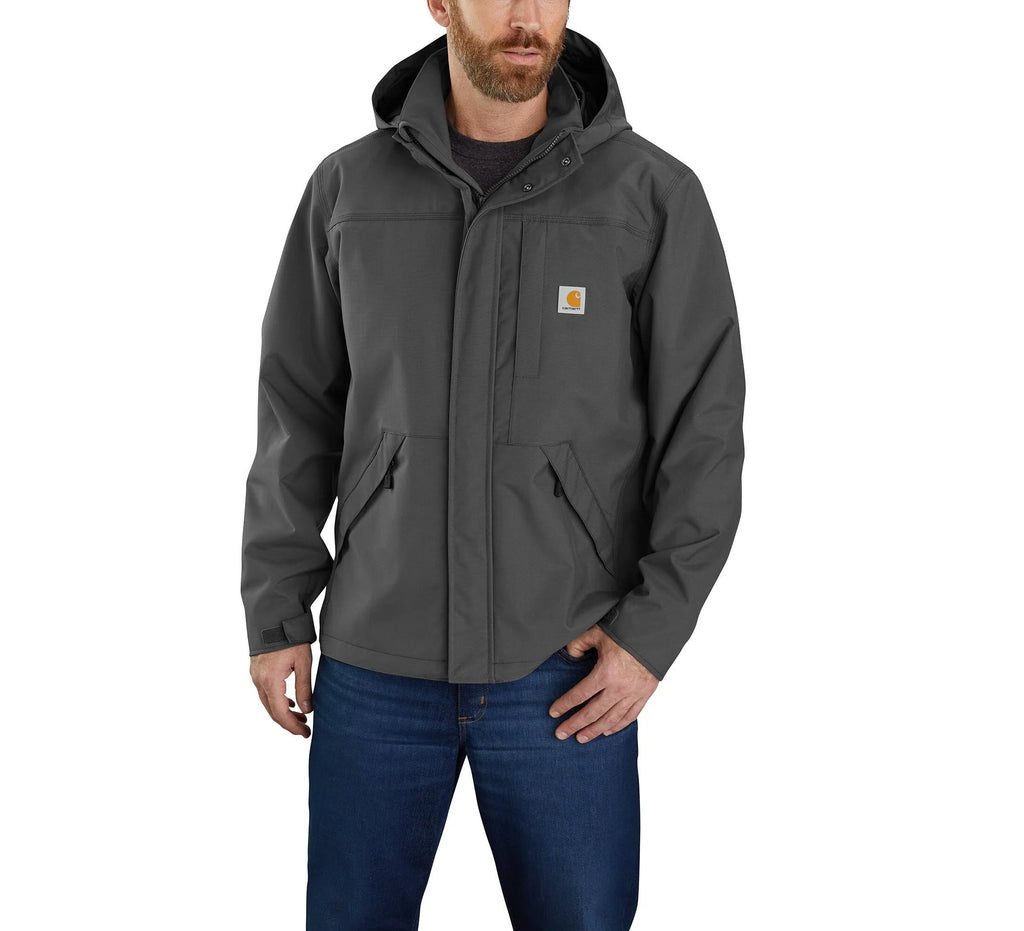 Men's Waterproof Breathable Hooded Rain Jacket - Gray
