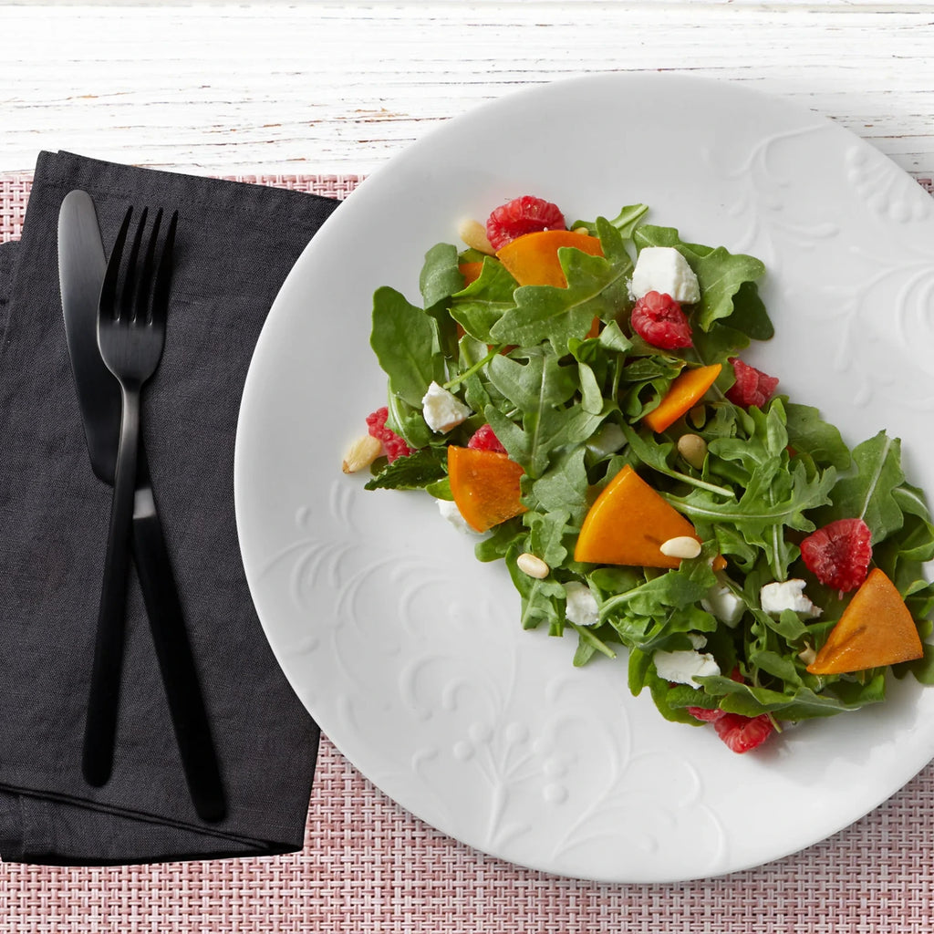 12-Piece Embossed Floral Dinnerware Set